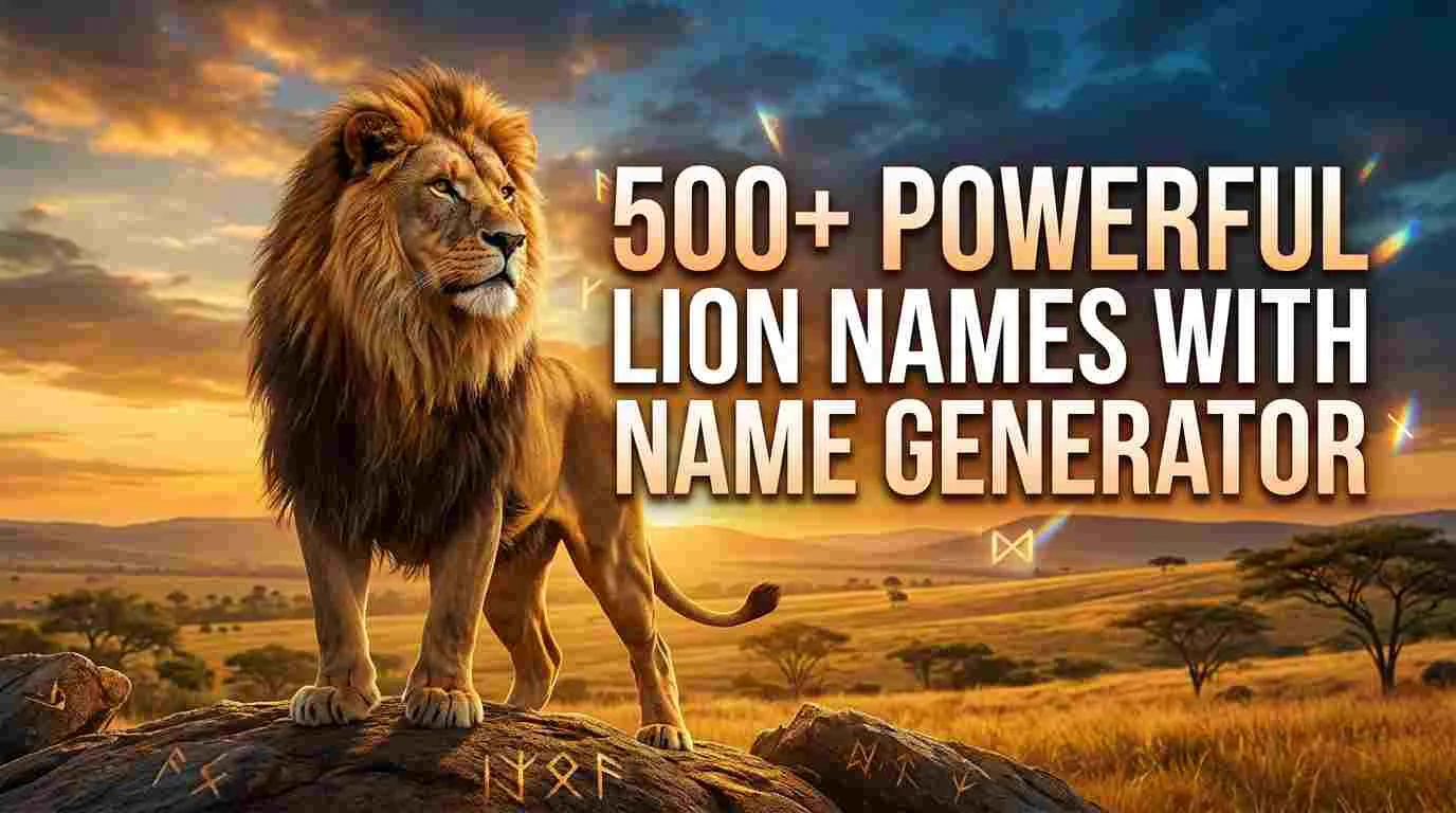 powerful lion names with name generator